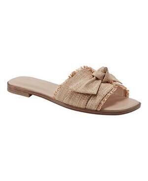 Marc Fisher Fineya Raffia Knot Slide Sandals Women 7.5 NIB